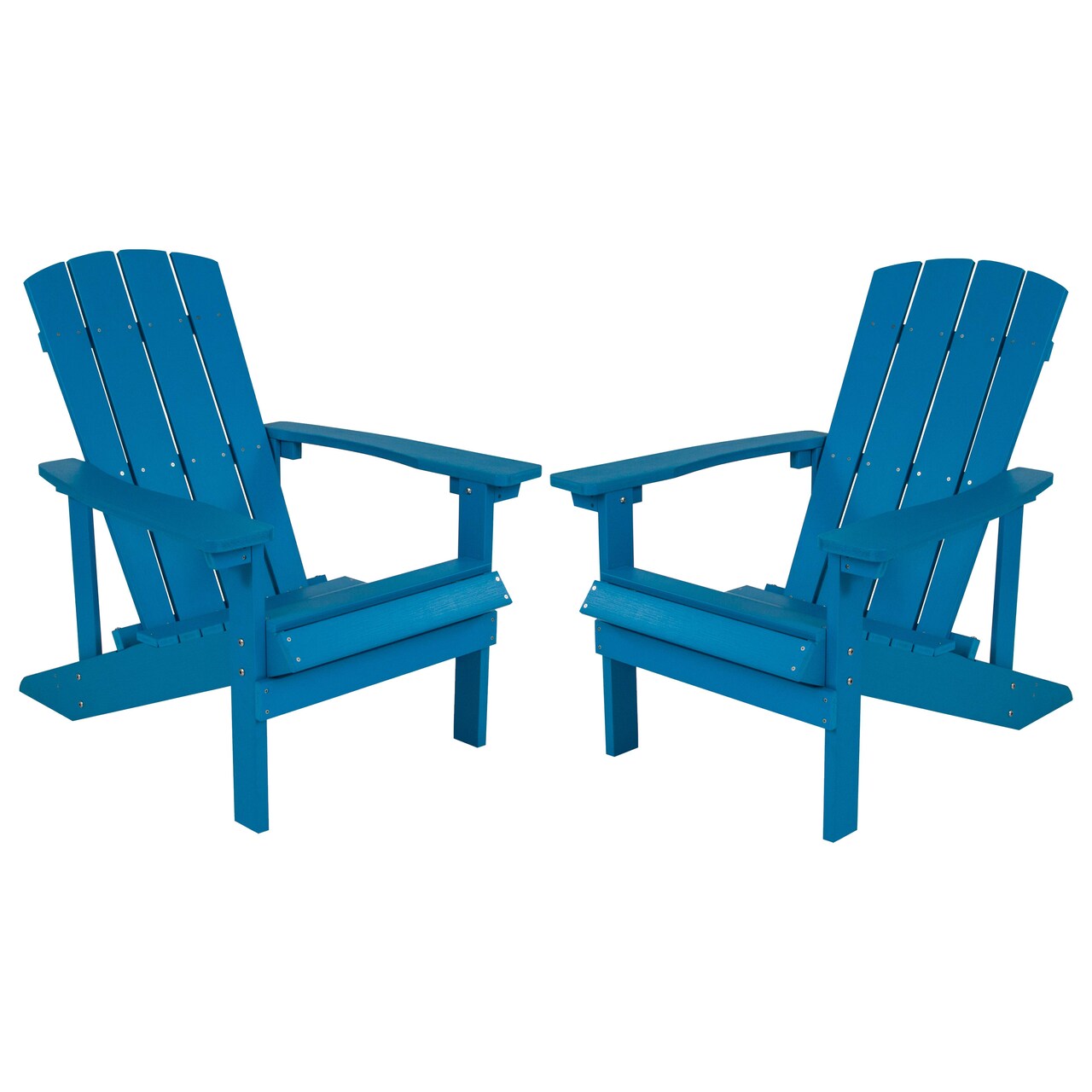 Merrick Lane Set of 2 Riviera Adirondack Patio Chairs With Vertical Lattice Back And Weather Resistant Frame